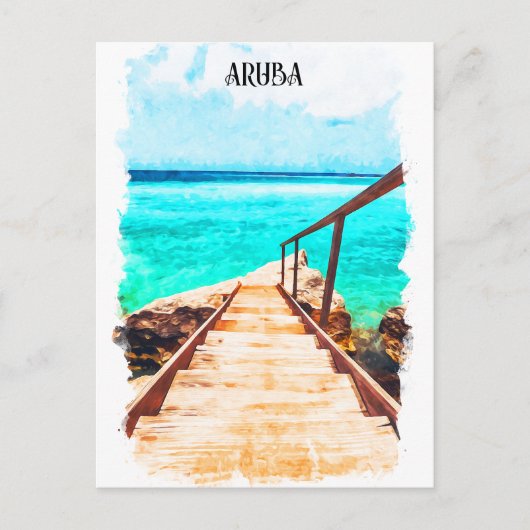 Carte Postale Vacances tropicales minimales à Aruba dans les Car (Devant)