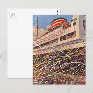 Carte Postale Vacances vintages des navires de croisière ; Bon v