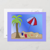 Carte Postale Vacation Beach Scène (Devant / Derrière)