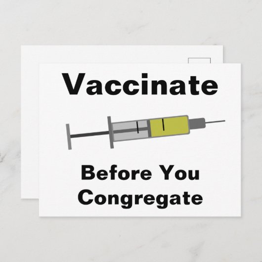 Carte Postale Vacciner avant votre congrégation (Devant / Derrière)