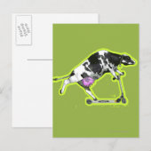 Carte Postale Vache à cheval sur un scooter (Devant / Derrière)