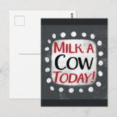 Carte postale Vache à traire aujourd'hui (Devant / Derrière)