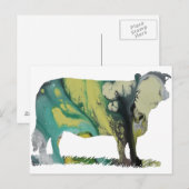 Carte Postale Vache Abstraite Silhouette (Devant / Derrière)