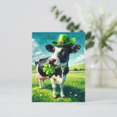 Carte Postale Vache adorable de la Saint-Patrick (Debout devant)