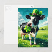 Carte Postale Vache adorable de la Saint-Patrick (Devant / Derrière)