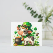 Carte Postale Vache adorable de la Saint-Patrick (Debout devant)