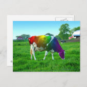 Carte Postale Vache arc-en-ciel (Devant / Derrière)