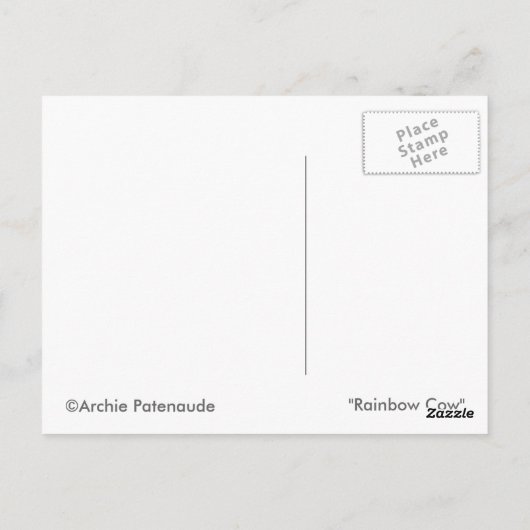 Carte Postale Vache arc-en-ciel (Dos)