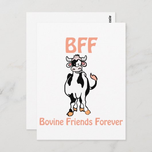 Carte postale Vache BFF (Devant / Derrière)