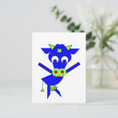 Carte Postale Vache bleue (Debout devant)