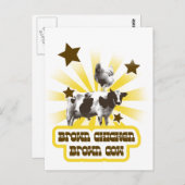 Carte Postale Vache Brown de poulet Brown 2 (Devant / Derrière)