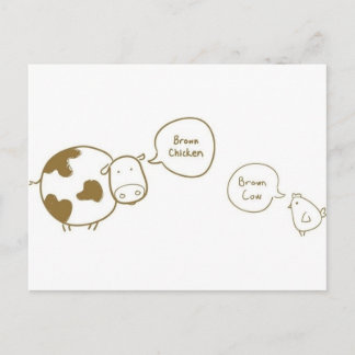 Carte Postale vache brune