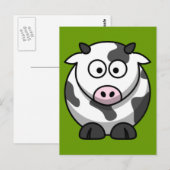 Carte Postale Vache caricaturale (Devant / Derrière)