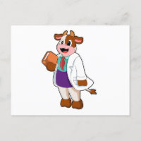 Vache comme infirmière avec livre