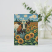 Carte Postale Vache dans les tournesols Van Gogh (Debout devant)