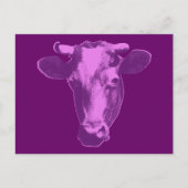 Carte Postale Vache d'art pop rose et violet (Devant)