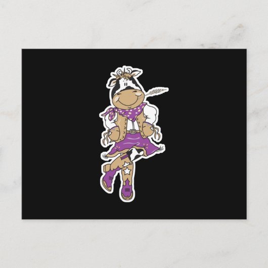 Carte Postale Vache de fille cow-boy mignonne (Devant)