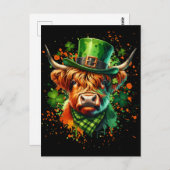 Carte Postale Vache de la Saint-Patrick (Devant / Derrière)