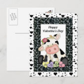 Carte postale Vache de la Saint-Valentin (Devant / Derrière)