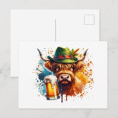 Carte Postale Vache de l'Oktoberfest (Devant / Derrière)