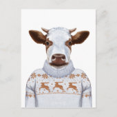 Carte Postale Vache de Noël (Devant)