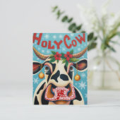 Carte Postale Vache de Noël drôle (Debout devant)