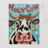 Carte Postale Vache de Noël drôle (Devant)