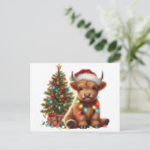 Carte Postale Vache de Noël Highland (Debout devant)