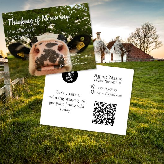 Carte Postale Vache déplaçant le référencement marketing immobil
