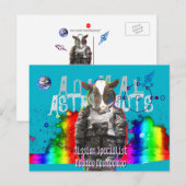 Carte Postale Vache des astronautes animaux (Devant / Derrière)