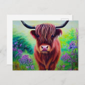 Carte Postale Vache des Highlands Nature (Devant / Derrière)