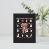 Carte Postale Vache des Highlands Noël laid (Debout devant)