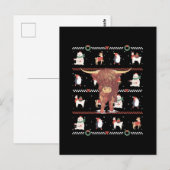Carte Postale Vache des Highlands Noël laid (Devant / Derrière)