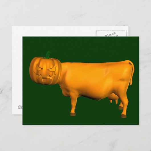 Carte Postale Vache d'Halloween (Devant / Derrière)