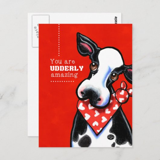 Carte Postale Vache douce Extraordinaire (Devant / Derrière)