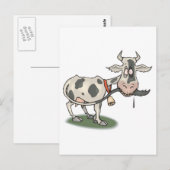 Carte Postale vache drôle qui se mord la queue (Devant / Derrière)