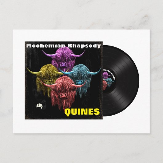 Carte Postale Vache écossaise Highland. Moohemian Rhapsody (Devant)