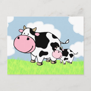Carte Postale Vache et bébé
