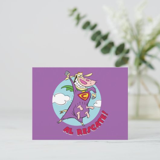 Carte Postale Vache et poulet Super Vache Al Rescate! (Debout devant)