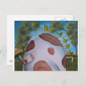 CARTE POSTALE VACHE ET ROBE (Devant / Derrière)