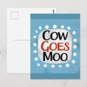 Carte postale Vache fait Meuh (Devant / Derrière)