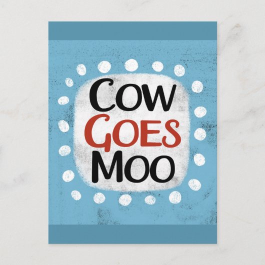 Carte postale Vache fait Meuh (Devant)