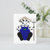 Carte Postale Vache fermière noire et blanche (Debout devant)