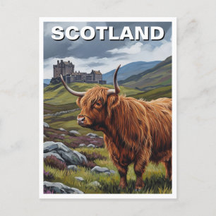 Carte Postale Vache Highland en Écosse Voyage