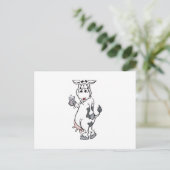 Carte Postale vache idiote buvant du lait (Debout devant)