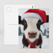 Carte Postale Vache laitière adorable dans un chapeau de Père No (Devant / Derrière)