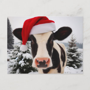 Carte Postale Vache laitière adorable dans un chapeau de Père No