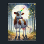 Carte Postale Vache laitière adorable Unicorne<br><div class="desc">L'IA a généré l'art d'une jolie licorne de vache laitière</div>