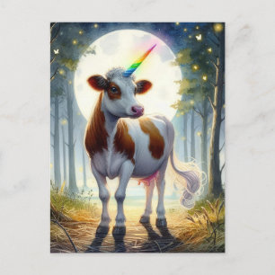 Carte Postale Vache laitière adorable Unicorne