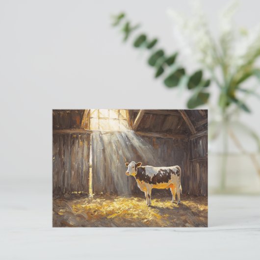 Carte Postale Vache laitière dans une ferme rustique d'élevage (Debout devant)